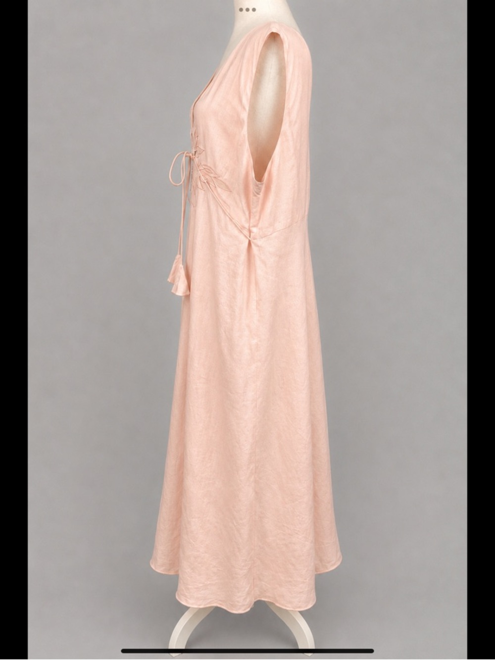 Adrianna Papell Woman 18W Blush Pink Linen Blend Embroidered Midi Dress Plus - Picture 3 of 16
